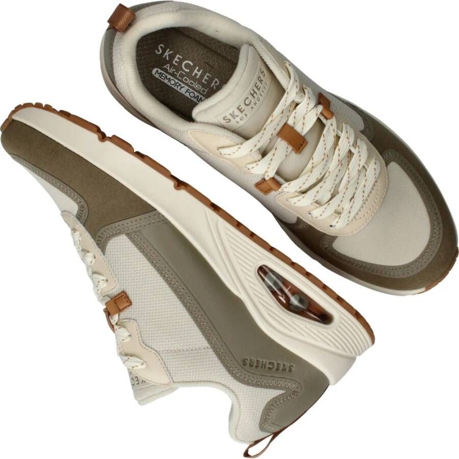 Skechers Beige en olijfgroene sneaker Multicolor Heren