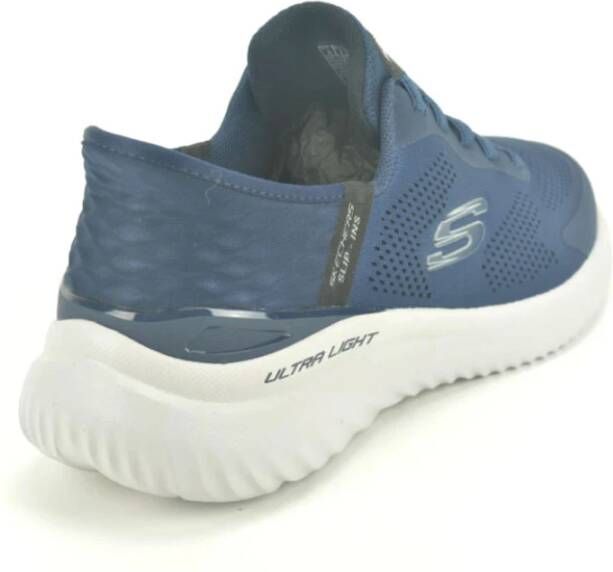 Skechers Blauw Lycra Slip-On Schoenen Blue Heren