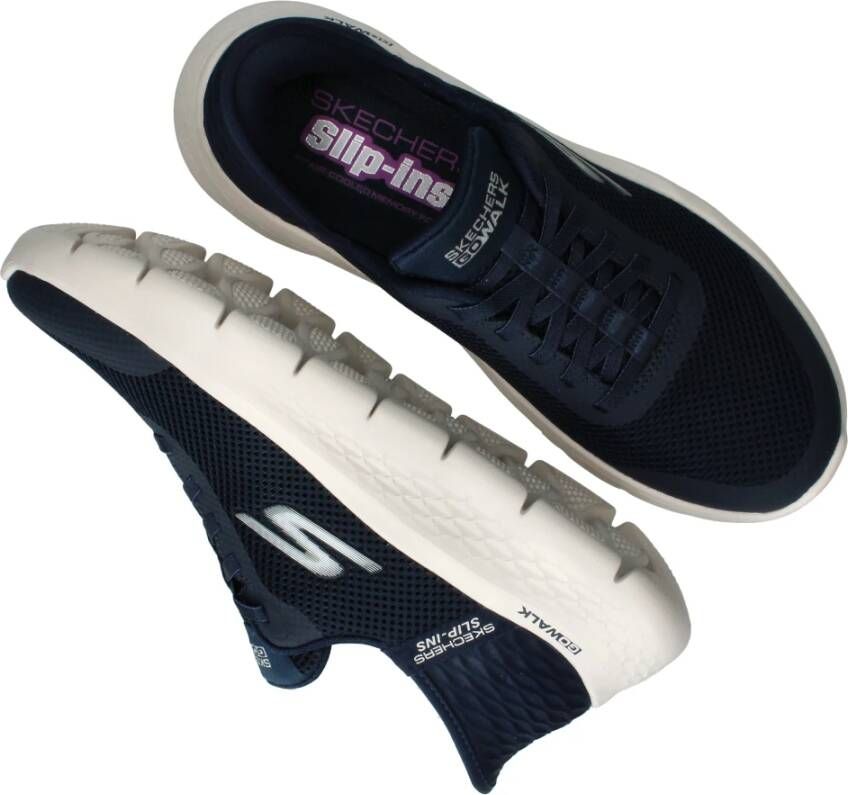 Skechers Blauwe Slip-On Flex Sneaker Blue Dames