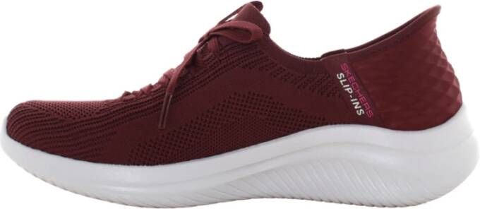 Skechers Bordeaux Lage Sneakers voor Vrouwen Red Dames