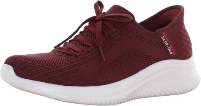 Skechers Bordeaux Lage Sneakers voor Vrouwen Red Dames