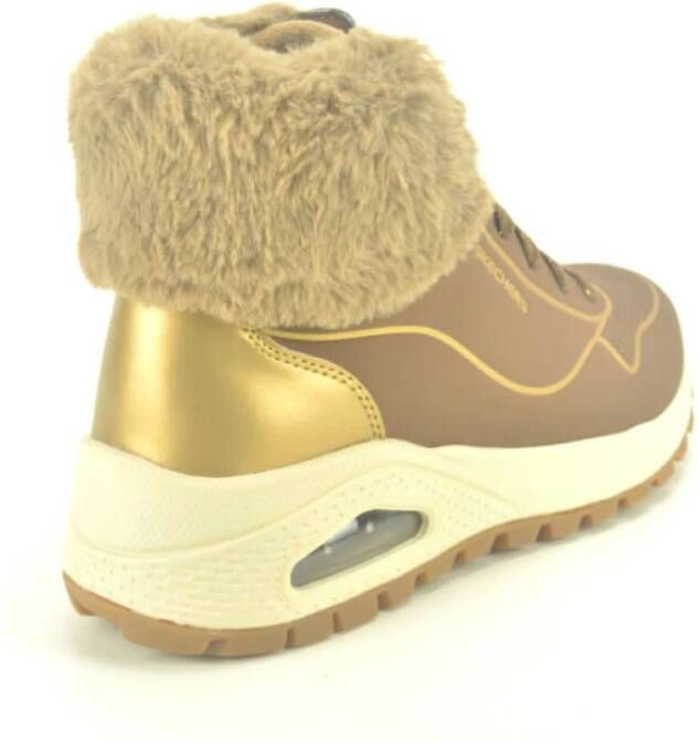 Skechers Bruin Goud Fles Ketting Wol Brown Dames