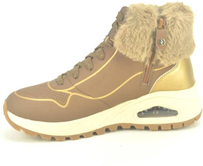 Skechers Bruin Goud Fles Ketting Wol Brown Dames