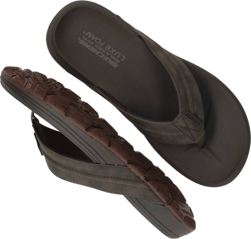 Skechers Chocoladebruine Marlee Zomer Slipper Brown Heren