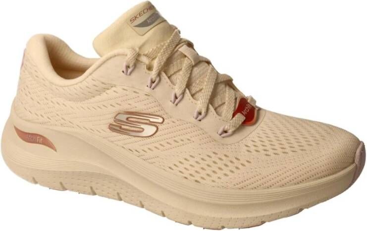 Skechers Comfortabele Arch Fit Natuurlijke Mesh Sneaker Beige Dames