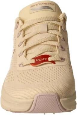 Skechers Comfortabele Arch Fit Natuurlijke Mesh Sneaker Beige Dames