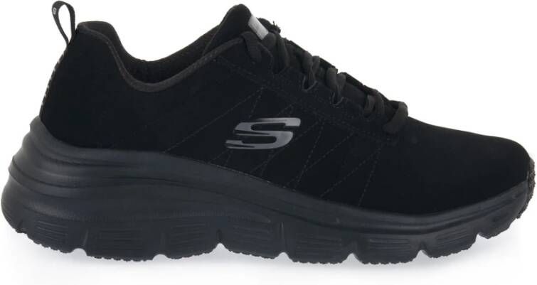 Skechers Comfortabele Leren Sneaker voor Dames Zwart Heren