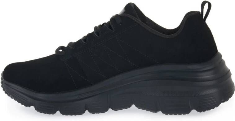 Skechers Comfortabele Leren Sneaker voor Dames Zwart Heren