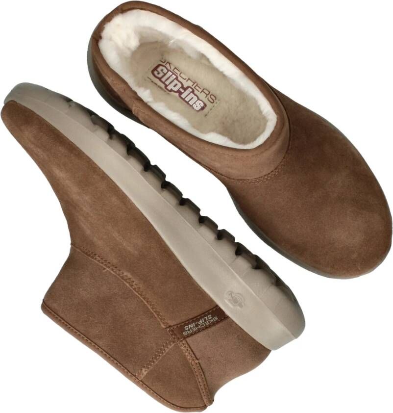 Skechers Comfortabele Suède Instaplaars Brown Dames