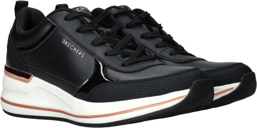 Skechers Fine Shine Roségold Sneaker Dames Black Dames