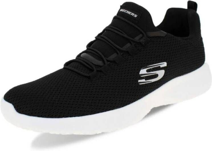 Skechers Geheugen Hardloopschoenen Zwart Wit Black Heren