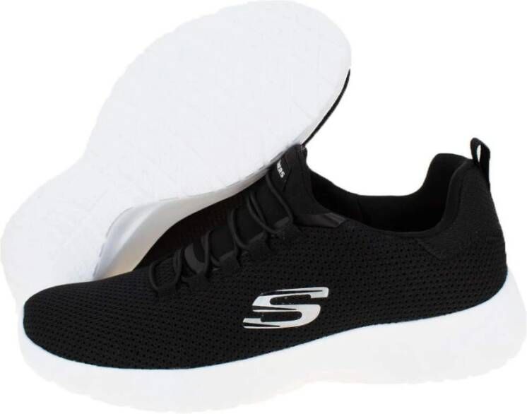 Skechers Geheugen Hardloopschoenen Zwart Wit Black Heren