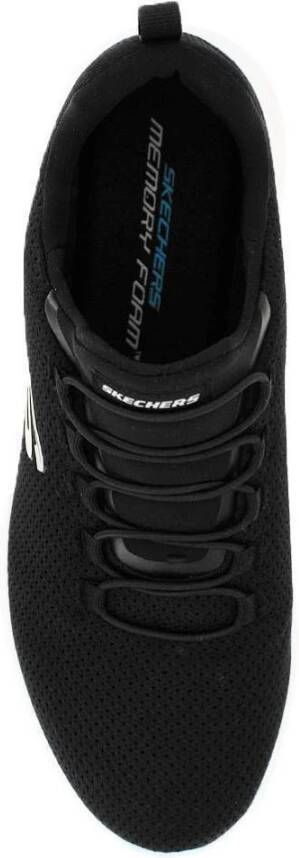 Skechers Geheugen Hardloopschoenen Zwart Wit Black Heren