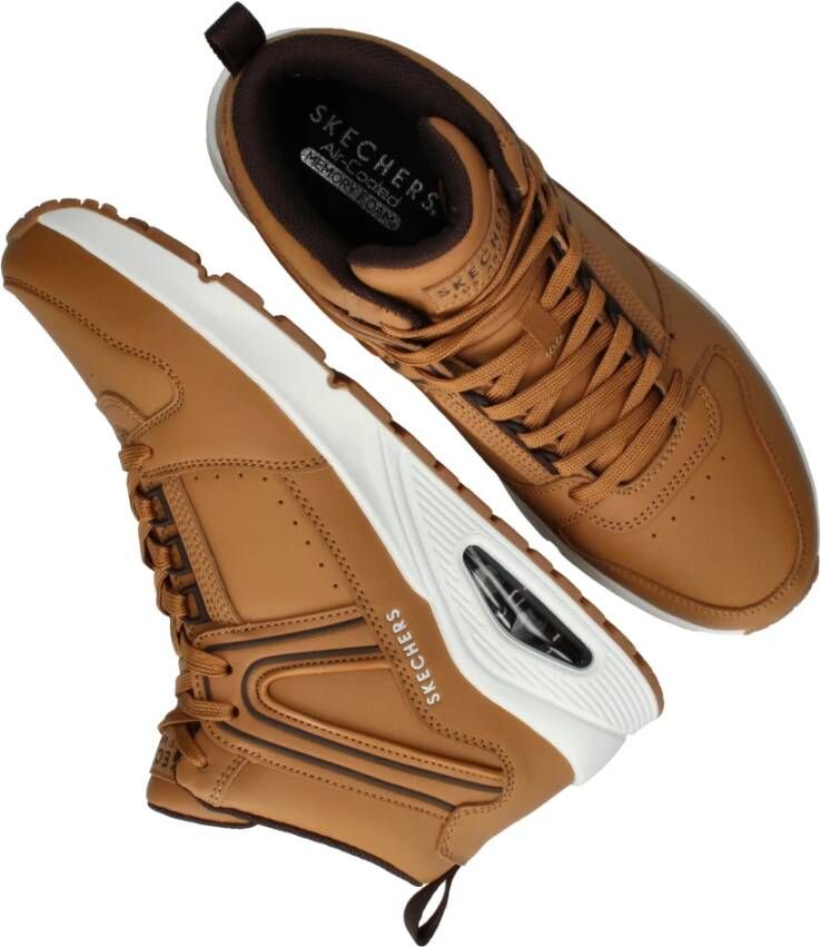 Skechers Geheugenschuim Kamel Sneaker Dichtbij Brown Heren