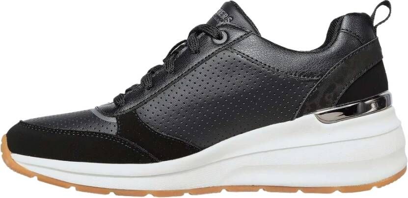 Skechers Geperforeerde Duraleather Sneakers Black Dames