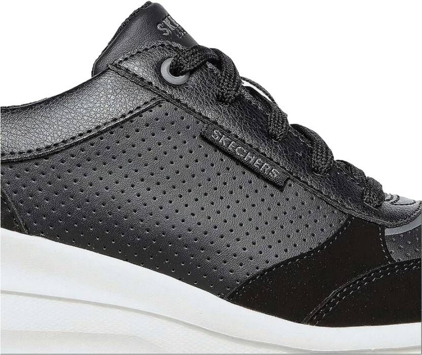 Skechers Geperforeerde Duraleather Sneakers Black Dames