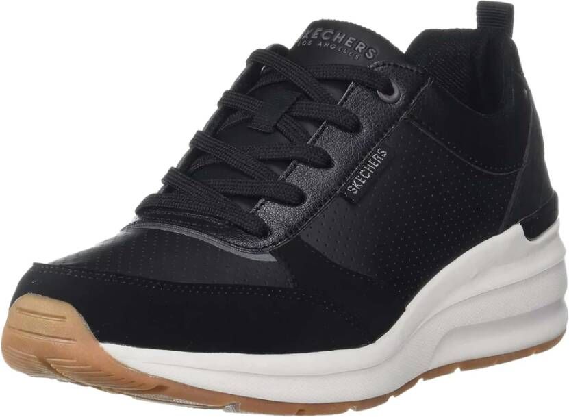 Skechers Geperforeerde Duraleather Sneakers Black Dames