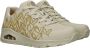 Skechers Uno Golden Heart Dames Sneakers Crème Goud - Thumbnail 13