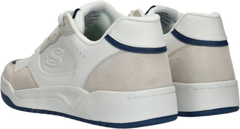 Skechers Lage Lifestyle Veterschoen met Blauwe Accenten White Heren