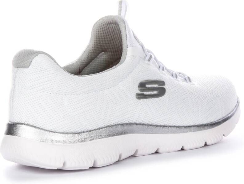 Skechers Mode Sneakers Wit Zilver Vrouwen White Dames