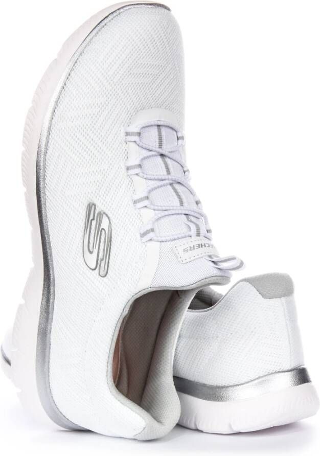 Skechers Mode Sneakers Wit Zilver Vrouwen White Dames