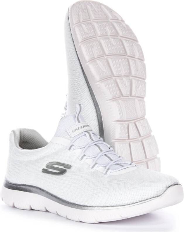 Skechers Mode Sneakers Wit Zilver Vrouwen White Dames