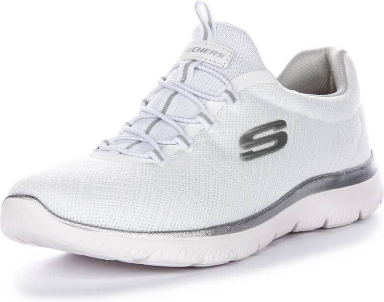 Skechers Mode Sneakers Wit Zilver Vrouwen White Dames