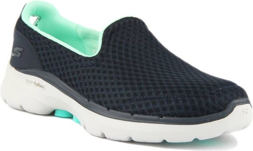 Skechers Navy Slip-On Trainers Vrouwen Lichtgewicht Blue Dames