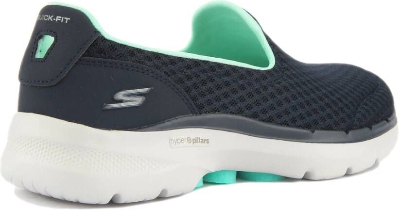 Skechers Navy Slip-On Trainers Vrouwen Lichtgewicht Blue Dames