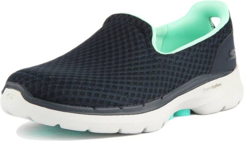 Skechers Navy Slip-On Trainers Vrouwen Lichtgewicht Blue Dames