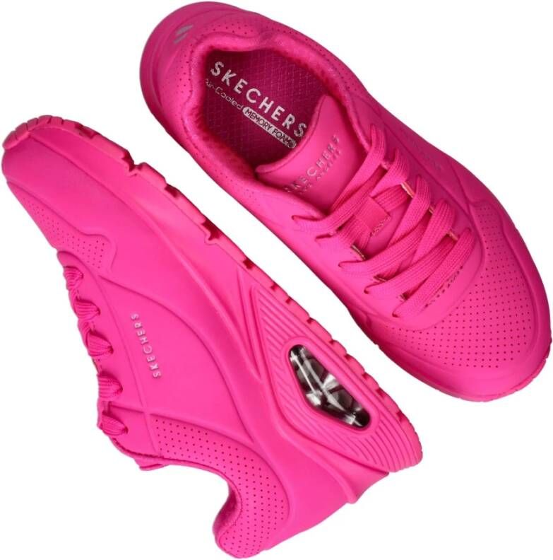 Skechers Neon Glow Sneaker Pink Dames