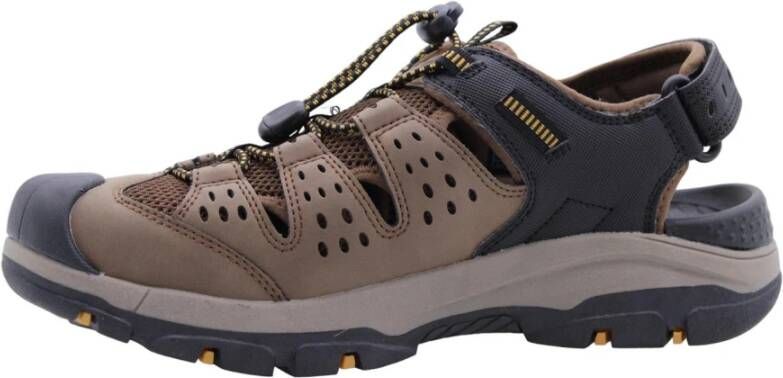 Skechers Stijlvolle Platte Sandalen voor Mannen Brown Heren