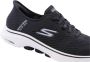 Skechers Go Walk 7 Free Hand 2 Heren Instappers Zwart Wit - Thumbnail 8