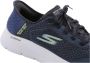 Skechers Go Walk Flex New World Instappers Donkerblauw Lime - Thumbnail 40