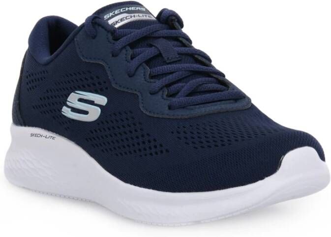 Skechers Stijlvolle leren sneakers voor vrouwen Blauw Dames