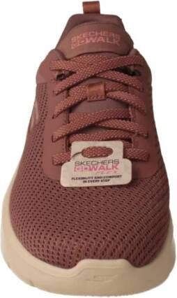 Skechers Bordeauxrode Mesh Sneakers Roze Dames