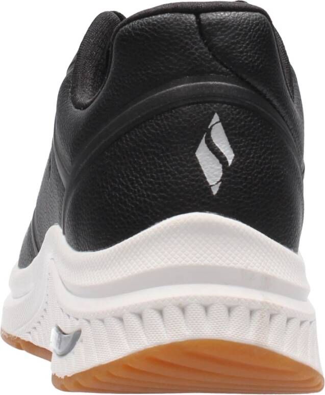 Skechers Sportieve Leren Sneaker met Arch Support Black Dames