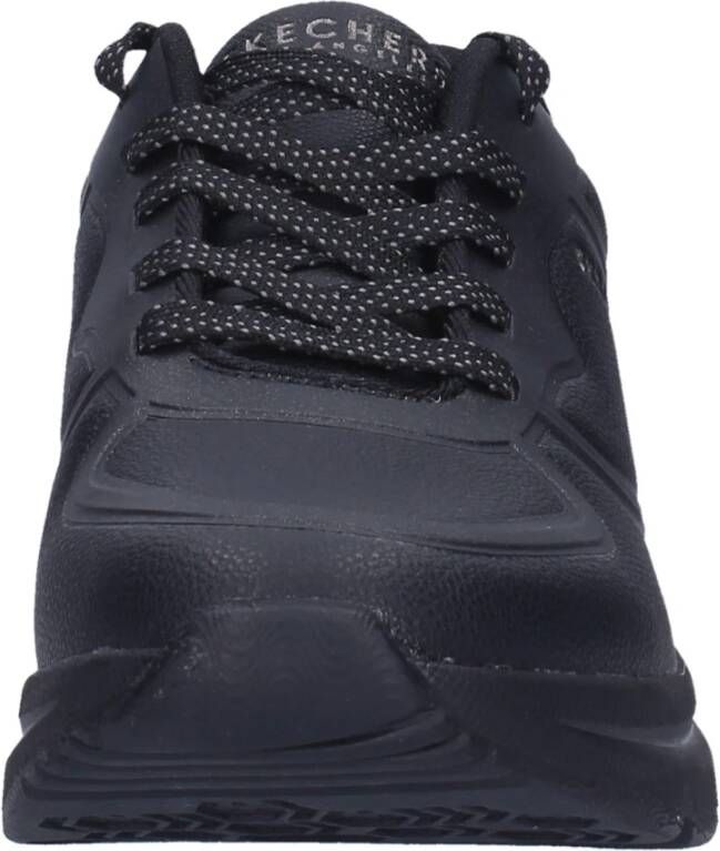 Skechers Sportieve Leren Sneaker met Arch Support Black Dames