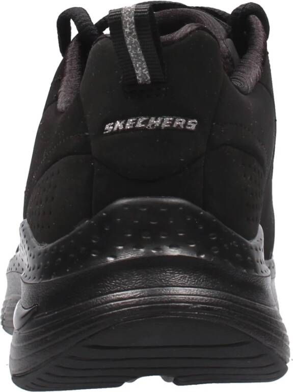 Skechers Sportieve Leren Sneaker met Arch Support Black Dames