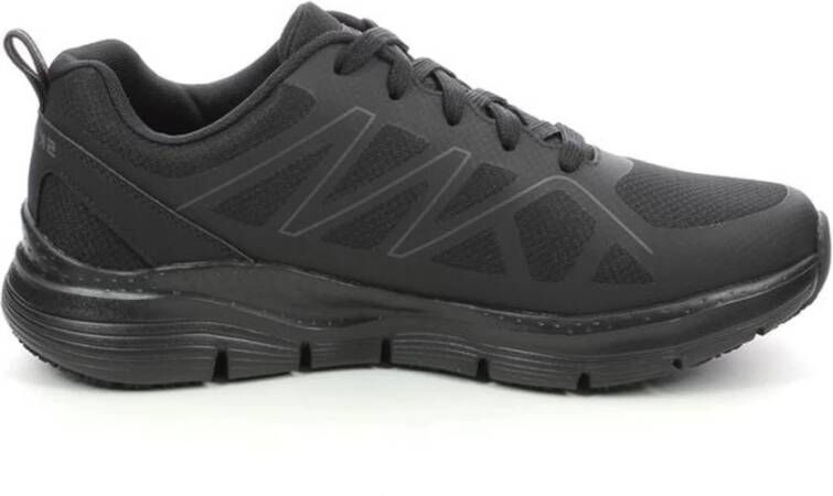 Skechers Sportieve Leren Sneaker met Arch Support Black Heren