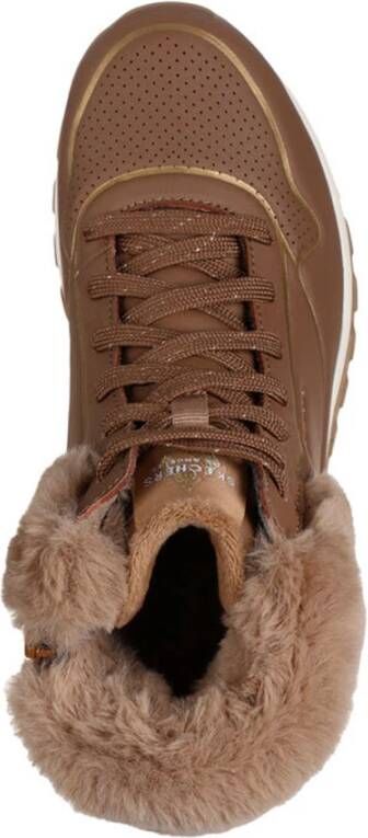 Skechers Sportieve winterlaars met glanzende afwerking Brown Dames