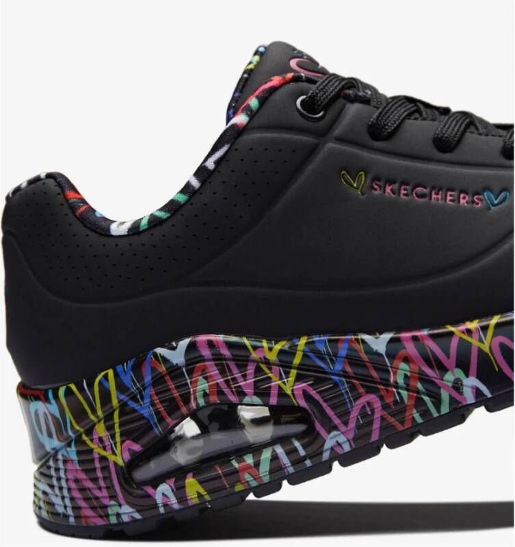 Skechers Sneakers met sleehak UNO-LOVING LOVE met coole graffiti-print vrijetijdsschoen lage schoen veterschoen - Foto 7