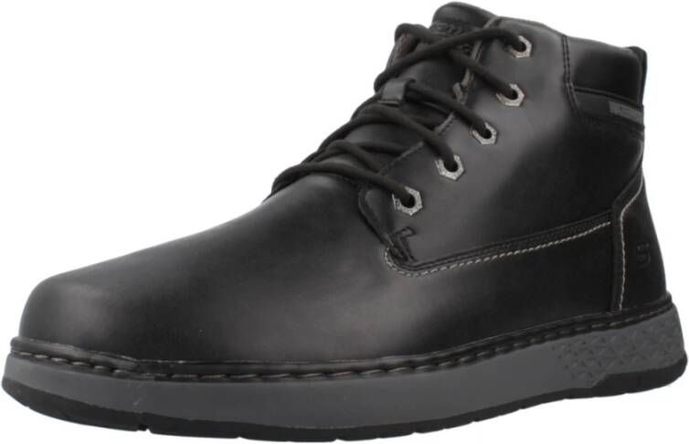 Skechers Stijlvolle Veterschoenen voor Mannen Black Heren