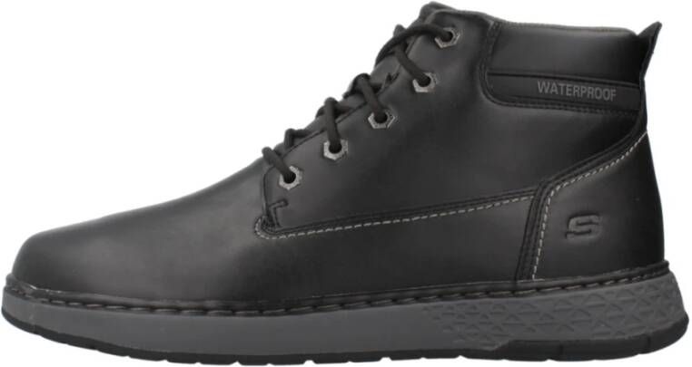 Skechers Stijlvolle Veterschoenen voor Mannen Black Heren