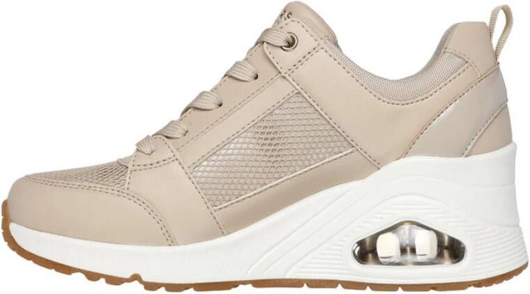 Skechers Wedge Sneaker met Air-Cooled Memory Foam Beige Dames