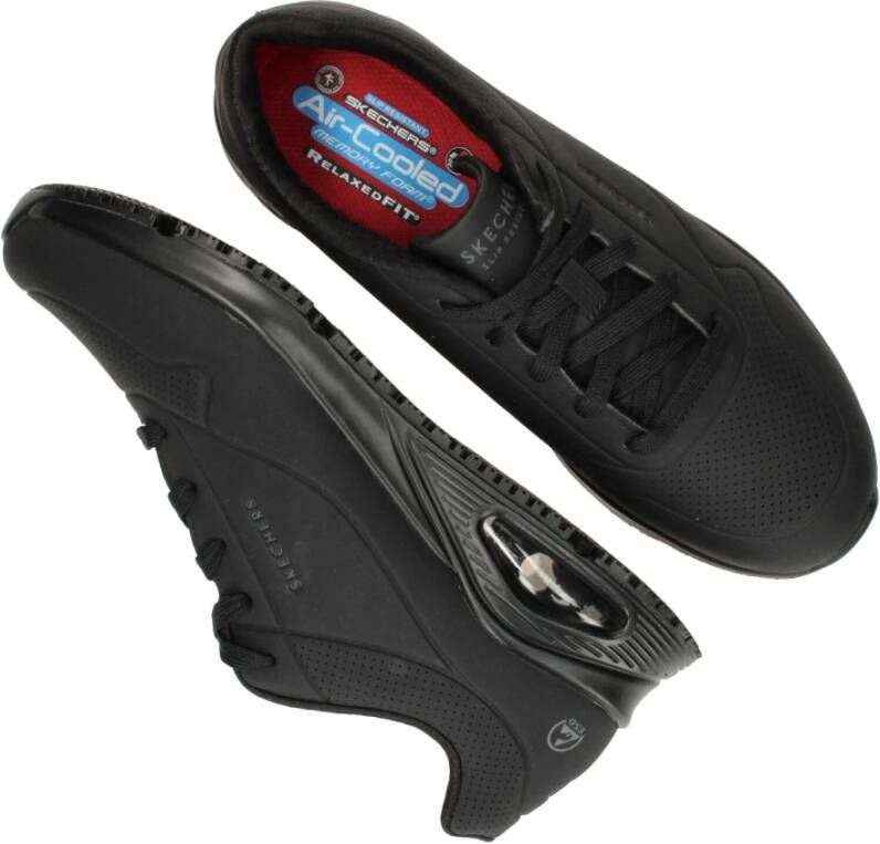 Skechers Work Relaxed Fit Uno Slipresistant Sutal sneaker Black Heren