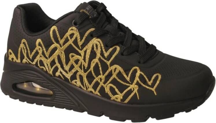 Skechers Zwart-Goud Hart Sneakers Black Dames