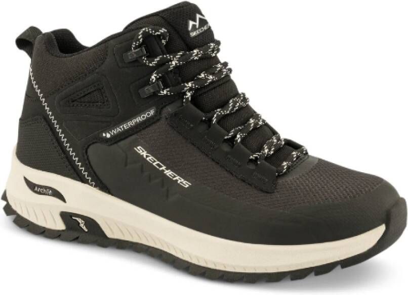 Skechers Zwarte Leren Laarzen Black Dames