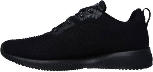 Skechers Zwarte Sneaker Platte Veterschoen Black Dames