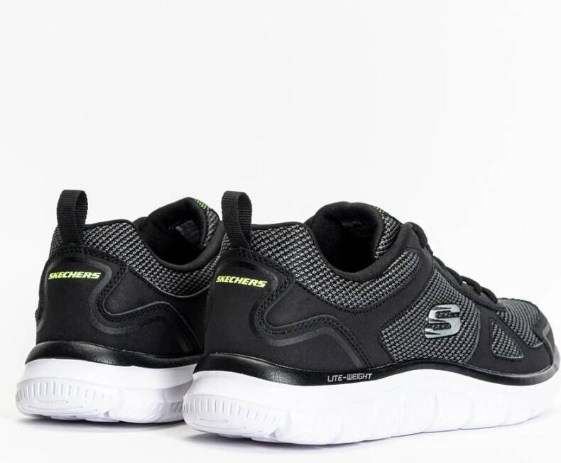 Skechers Zwart Wit Heren Track Schoenen Black Heren